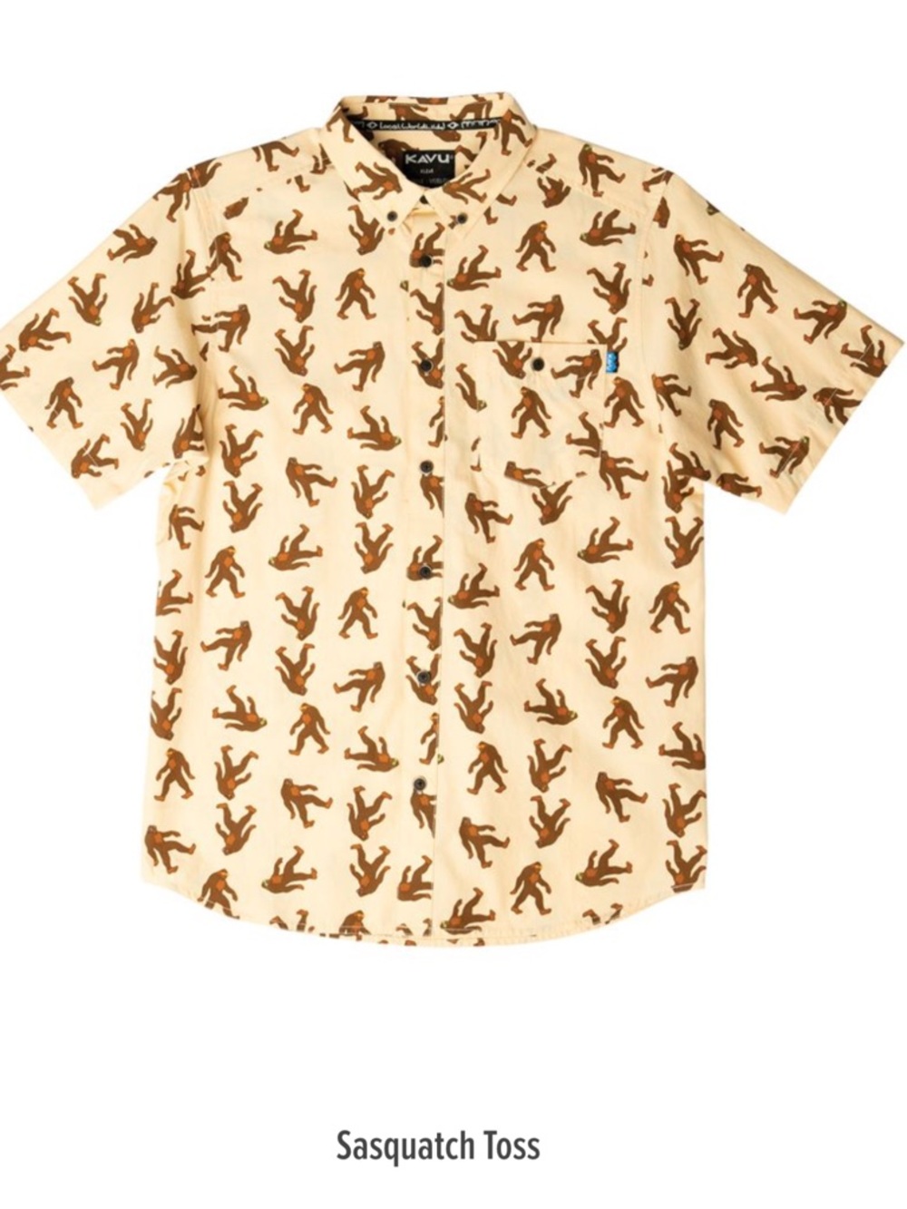 KAVU Men's Juan Short-Sleeve Button-Up Shirt in the "Sasquatch Toss" Small S